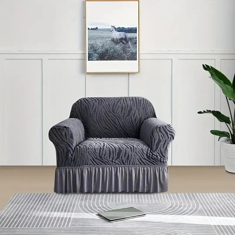 Zebra Velvet Sofa Covers ( Grey)