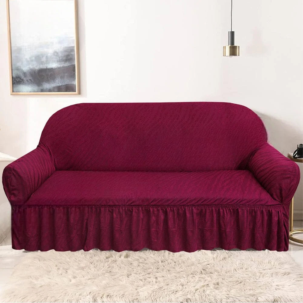 Zebra Velvet Sofa Covers - Maroon