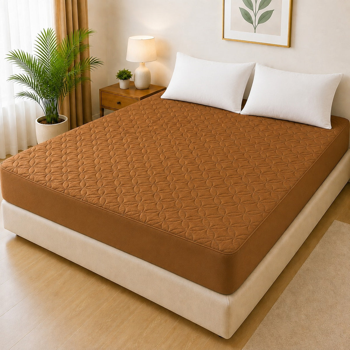 Quilted waterproof Mattress Cover - Copper