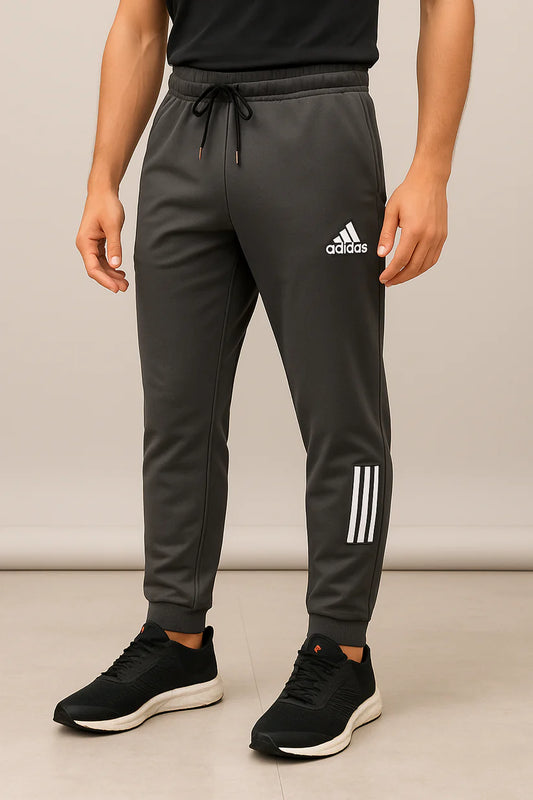 A-d-i-d-a-s Dri-FIT Dark Charcoal Gray Joggers