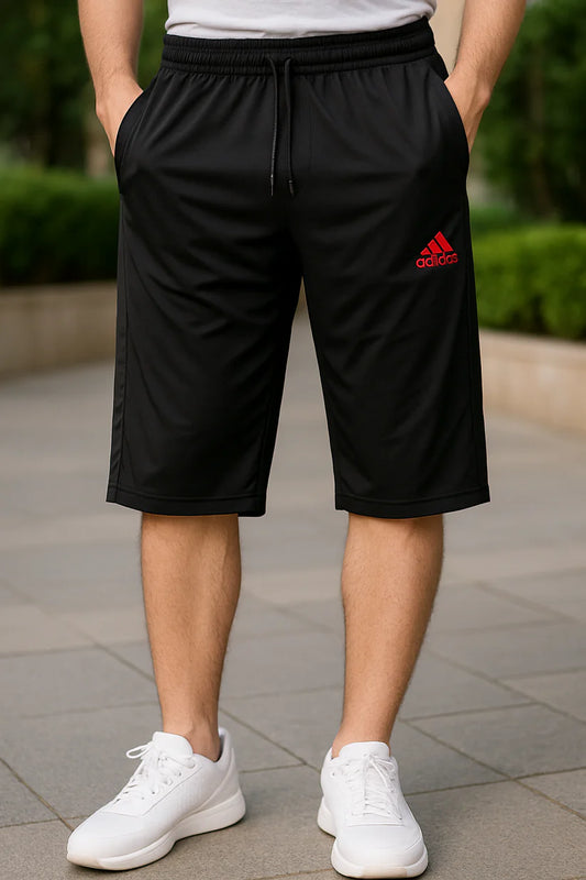 HF A-d-i-d-a-s Black Casual Sports Shorts – Everyday Comfort, Iconic Style
