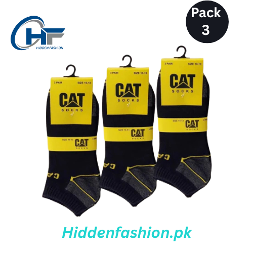 HF Branded C-a-t Ankle Socks (Pack Of 3)