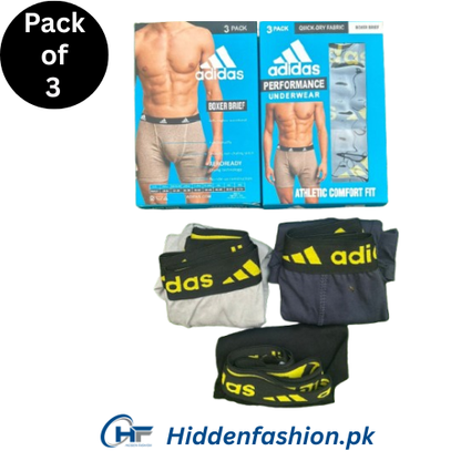 HF HIGH Quality Branded A-d-i-d-a-s  B-o-x-e-r (Pack Of 3)