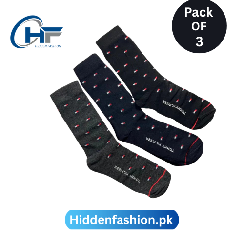 HF Branded T-o-m-m-y H-i-l-f-i-g-e-r Full Socks (Pack of 3)
