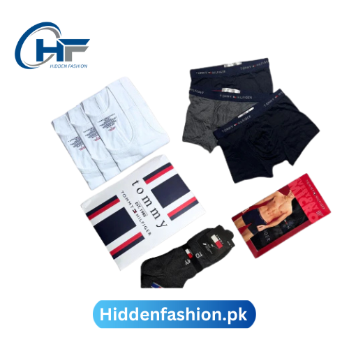 Hidden Fashion branded T-o-m-m-y H-i-l-f-i-g-e-r Bundle  (Boxer, Vest and Socks)