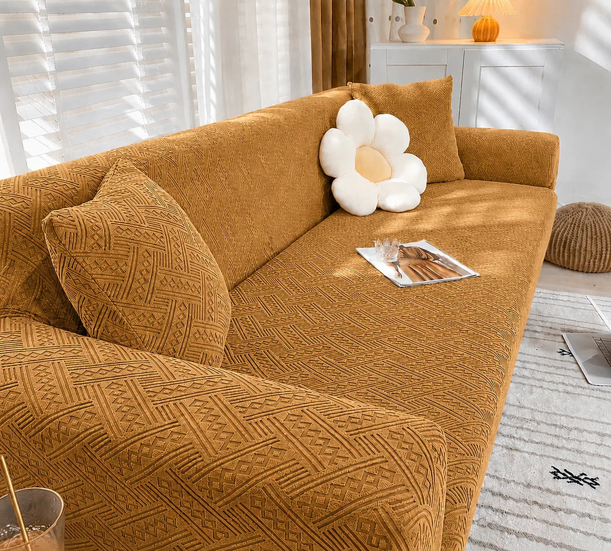 HF Royal Wave Sofa Cover - Copper