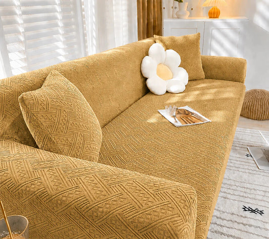 HF Royal Wave Sofa Cover - Golden