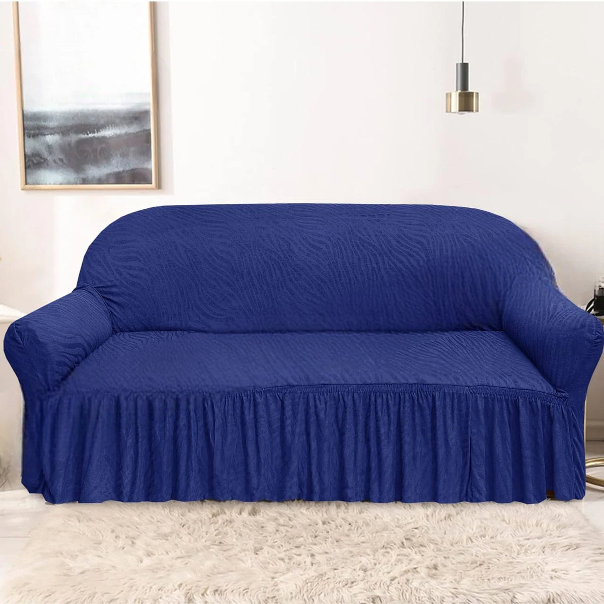 Zebra Velvet Sofa Covers - Blue