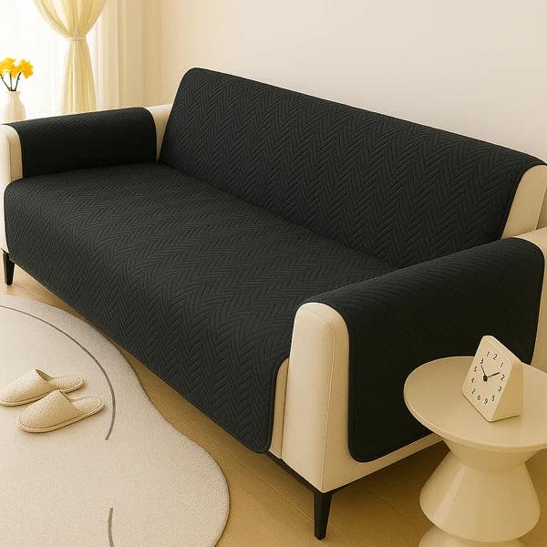 Premium Matt Ultrasonic Sofa Protector – Black Color
