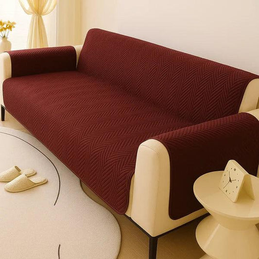 Premium Matt Ultrasonic Sofa Protector – Maroon Color