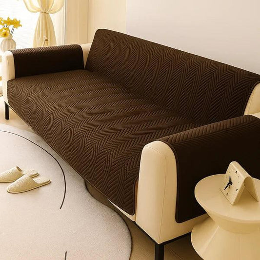 Premium Matt Ultrasonic Sofa Protector – Brown Color