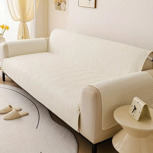 Premium Matt Ultrasonic Sofa Protector – Off White Color