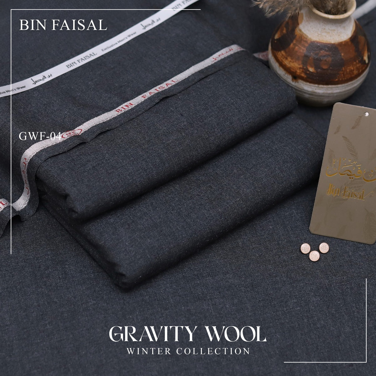 Gravity Wool by Bin Faisal – Premium Winter Unstitched Suit (4 Meters)