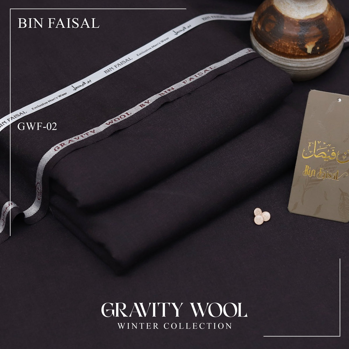 Gravity Wool by Bin Faisal – Premium Winter Unstitched Suit (4 Meters)