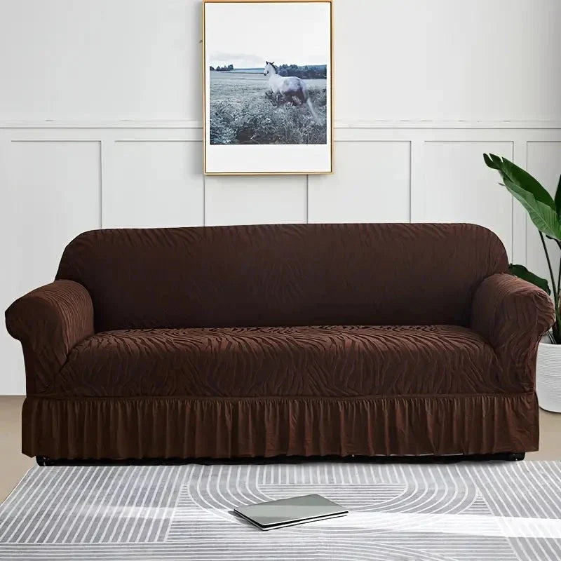 Zebra Velvet Sofa Covers ( Dark Brown)