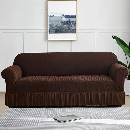 Zebra Velvet Sofa Covers ( Dark Brown)