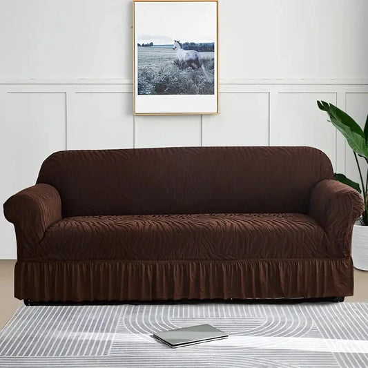 Zebra Velvet Sofa Covers ( Dark Brown)